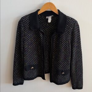 🧶 Vintage Mita Multicolor Knit Cardigan with Black Trim
Fits Like a Medium